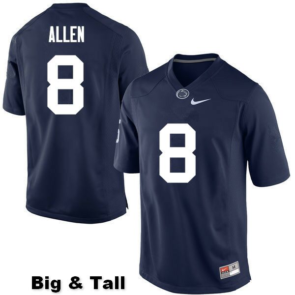 NCAA Nike Men's Penn State Nittany Lions Mark Allen #8 College Football Authentic Big & Tall Navy Stitched Jersey AGC4698EM
